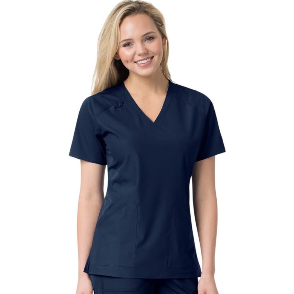 Carhartt Women's Blue Force Modern Fit V-Neck Short Sleeve Scrub Top Size XL